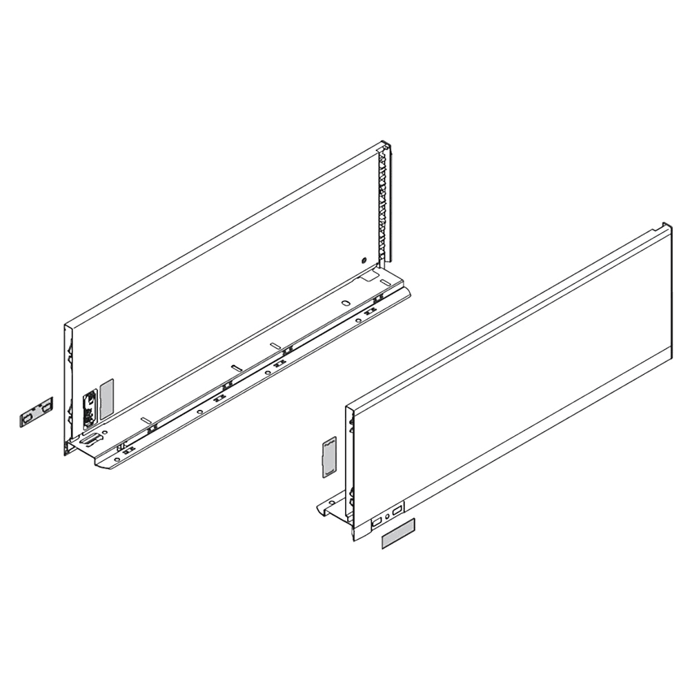 Legrabox Drawer Profile C-Height 7", Stainless Steel, 16 - Alt Image 1