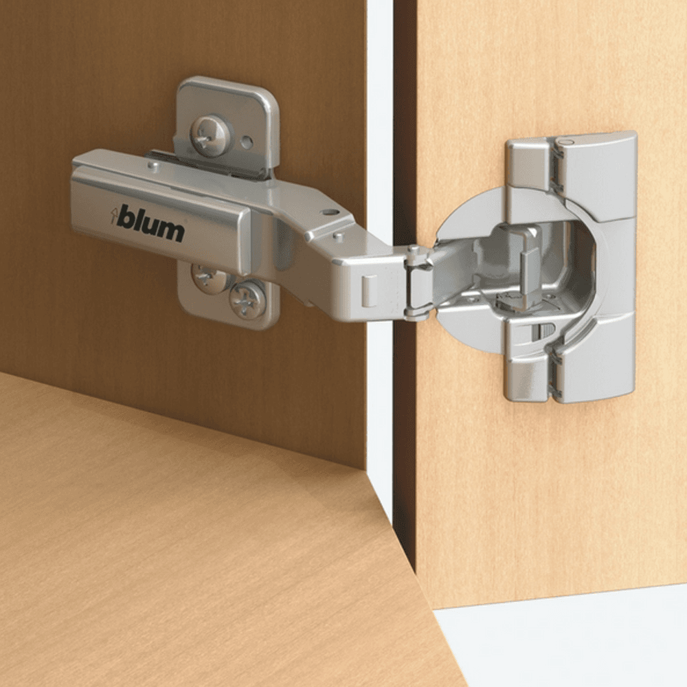 Clip Top +45&#730; II Angled 110&#730; Opening Hinge with BLUMOTION Soft-Closing, 45mm Boring Pattern, Full Overlay, Nickel-Plated, Inserta - Alt Image 1