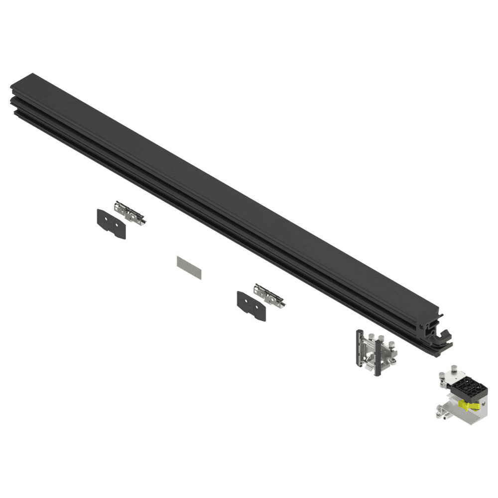 REVEGO duo Left Hand Double Door Track Set, Black, 1257mm - Main Image