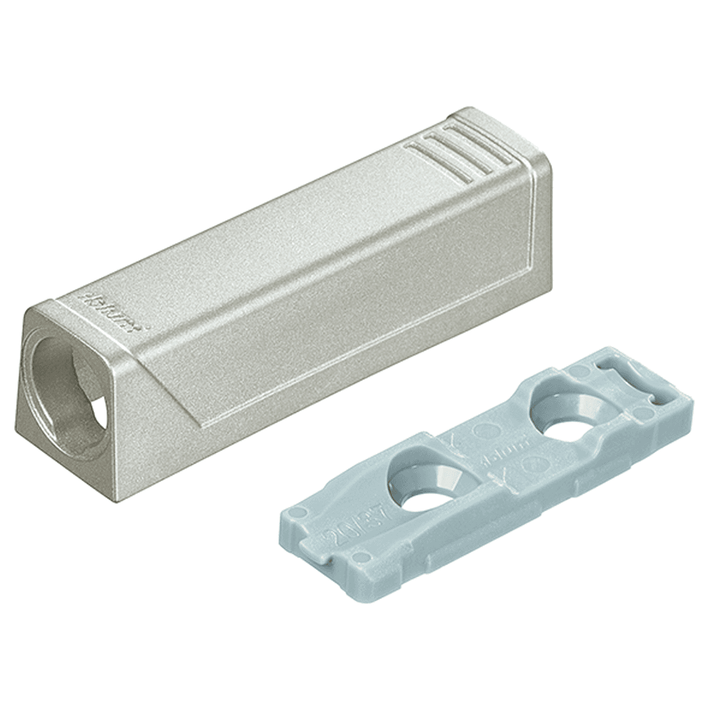Tip-On Push to Open In-Line Adaptor Plate for Standard Doors, Nickel-Plated - Main Image