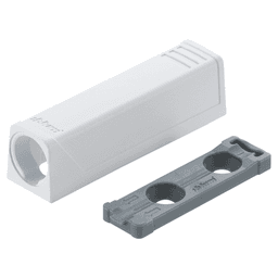 Tip-On Push to Open In-Line Adaptor Plate for Standard Doors, White - Main Image