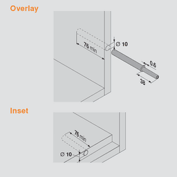 Tip-On Push to Open Set for Large Doors Over 48", Gray - Alt Image 1