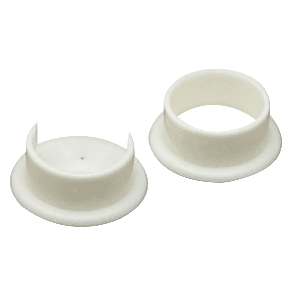 1-3/8" Diameter Round Flange Set in White Finish by Bainbridge Manufacturing Inc - Open/Closed Half and Whole Pole Sockets