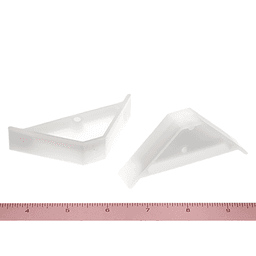 Bainbridge Manufacturing plastic corner brace for cabinet boxes - 2-1/2" x 2-1/2" natural white finish