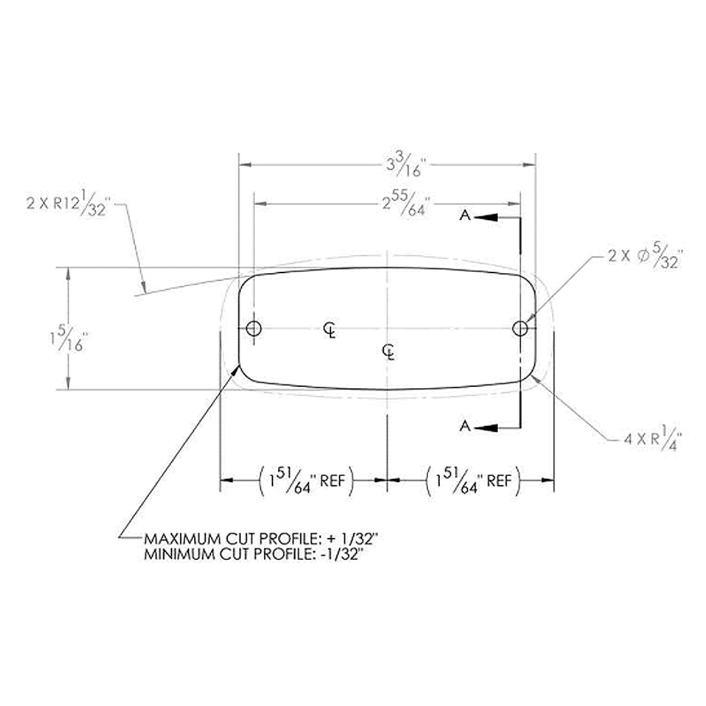 Gray plastic recessed pull for cabinets and furniture