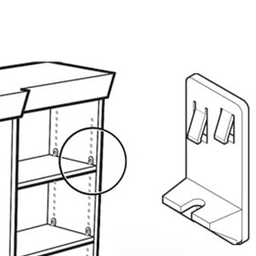 Bainbridge Manufacturing 5mm Shelf Support, Clear Finish 1000/Box - Dual peg locking tongue support