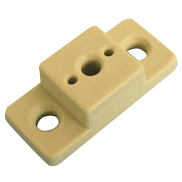 Drawer Slide Spacer in Black finish, 1/2" high, with cabinet mounting holes and center euro screw - Bainbridge Manufacturing Inc