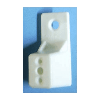 Bainbridge Manufacturing Drawer Slide Spacer - White, 1-1/4" thick with 1/4" hole and 5mm peg 32mm apart.