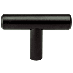 Berenson Hardware 2" Tempo T-Bar Knob in Black - Modern Cabinet Hardware