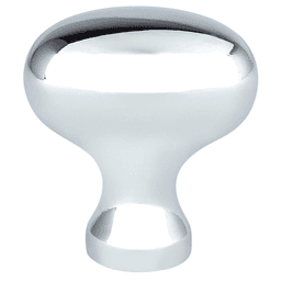 Berenson Hardware 34mm Advantage Plus-3 Oval Knob in Polished Chrome - Front View