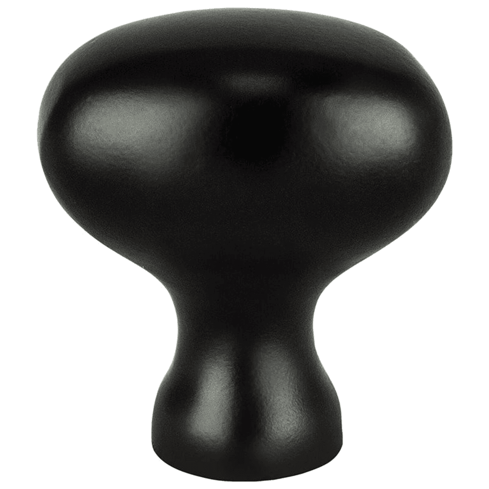 Matte Black oval knob for Transitional Advantage Three Collection by Berenson Hardware