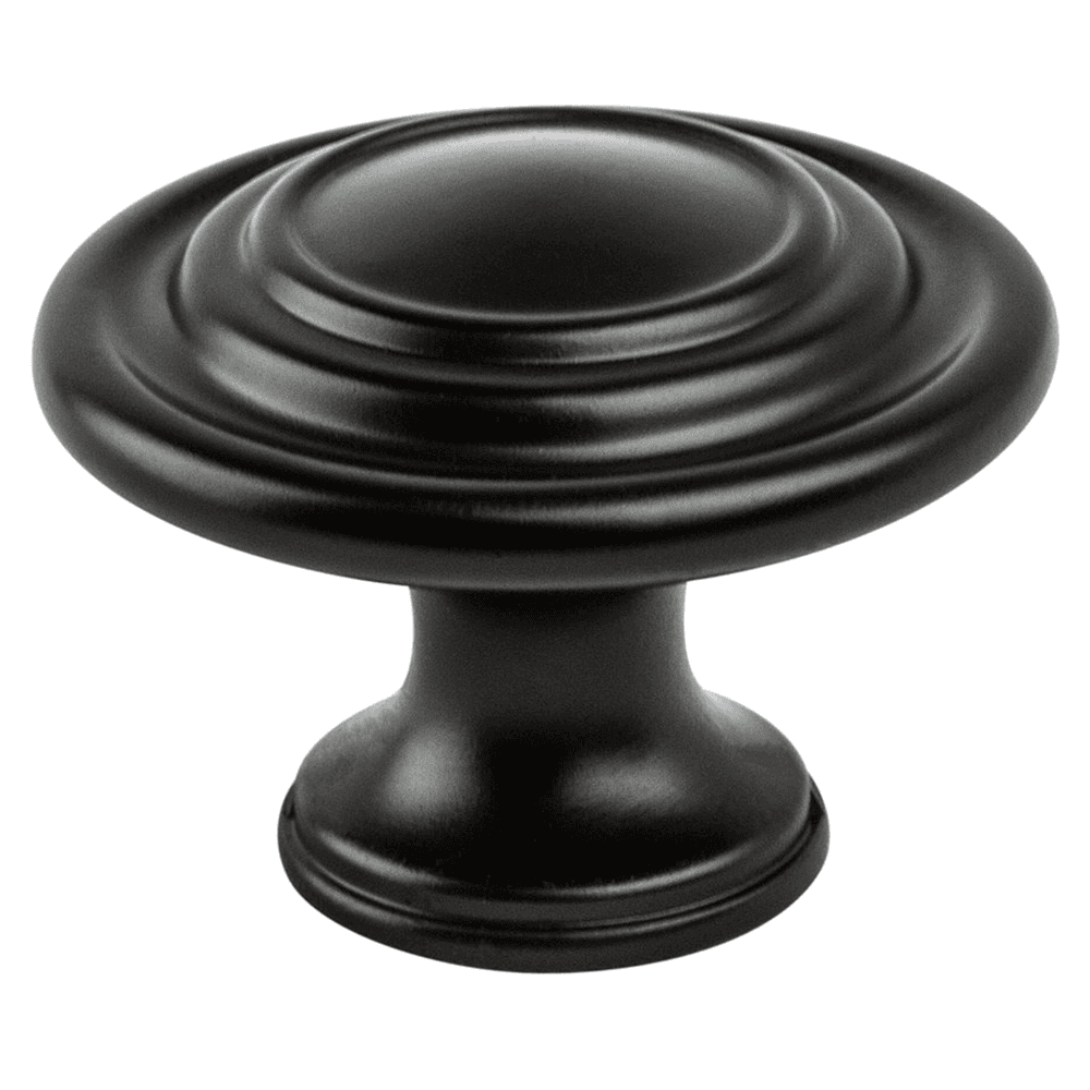 Berenson Hardware's ringed knob in matte black, 34mm size