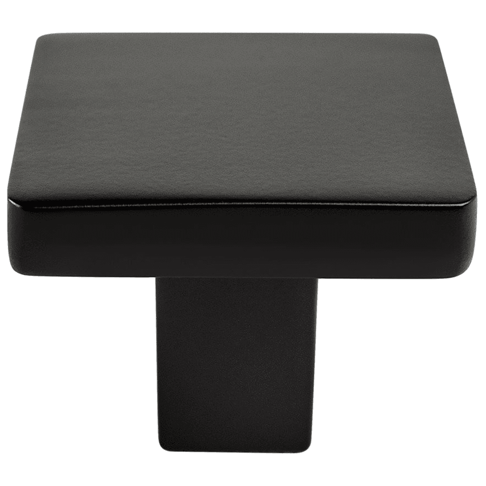 Contemporary Advantage One Collection Matte Black Square Knob with Defined Edges