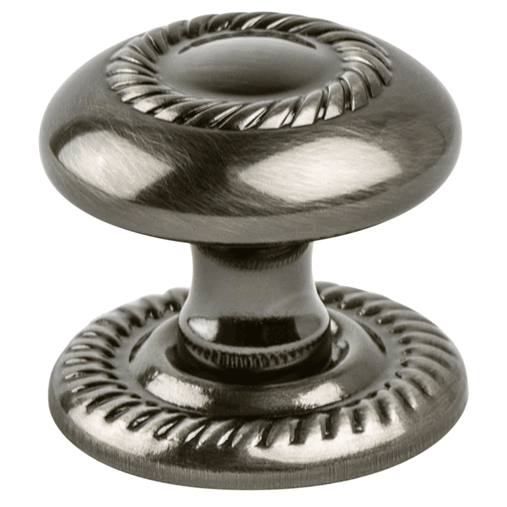 Traditional Black Nickel Knob with Backplate from Berenson Hardware's Advantage Plus Four Collection