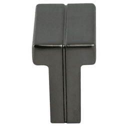 Berenson Hardware Skyline Slate Knob in 3/4" size with T-shaped cross-section and shallow channel in Slate finish