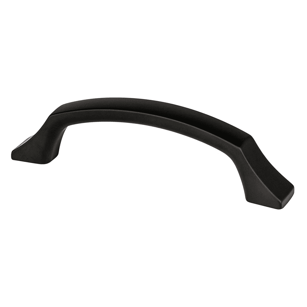 96mm Matte Black Epoch Edge Handle Pull by Berenson Hardware