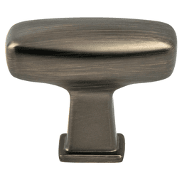 Berenson Hardware 1-9/16" Subtle Surge Rectangle Knob in Verona Bronze on White Background