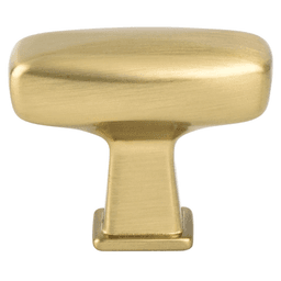 Modern Brushed Gold Rectangle Knob by Berenson Hardware