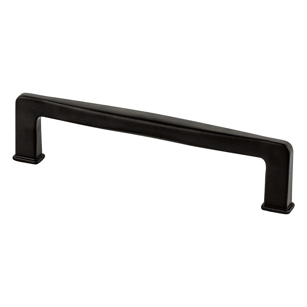 128mm Subtle Surge Decorative Bar Pull in Matte Black by Berenson Hardware