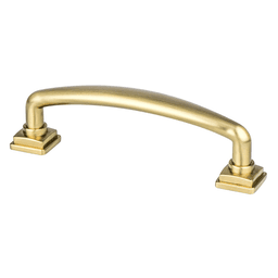 Berenson Hardware 96mm Tailored Traditional Handle Pull in Modern Brushed Gold finish