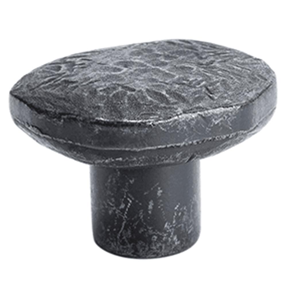 Distressed American Craftsman Iron Knob in Antique Iron, perfect for artisanal cabinets and drawers - Berenson Hardware