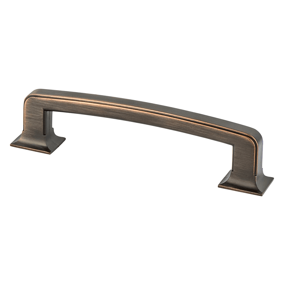 Geometric Hearthstone Collection Cabinet Pull in Weathered Verona Bronze