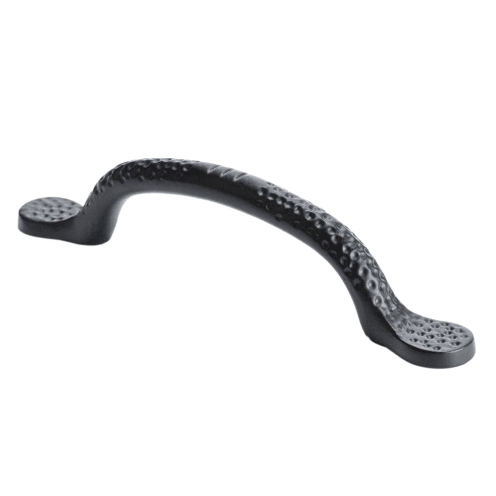 Berenson Hardware 96mm Black Handle Pull with Rustic Design and Artisanal Look