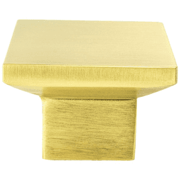 Modern 1-9/16" Square Knob in Satin Gold Finish