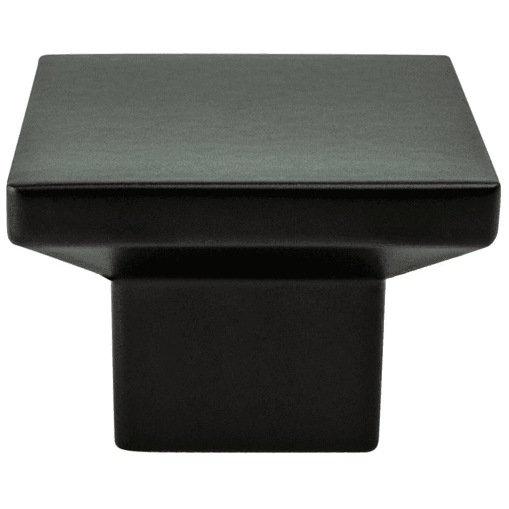 Berenson Hardware 1-9/16" Elevate Square Knob in Matte Black - Close-Up View