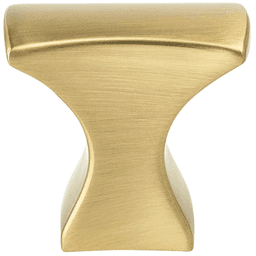 Berenson Hardware 1-1/4" Aspire Curve Knob in Modern Brushed Gold for Transitional Kitchen or Bath