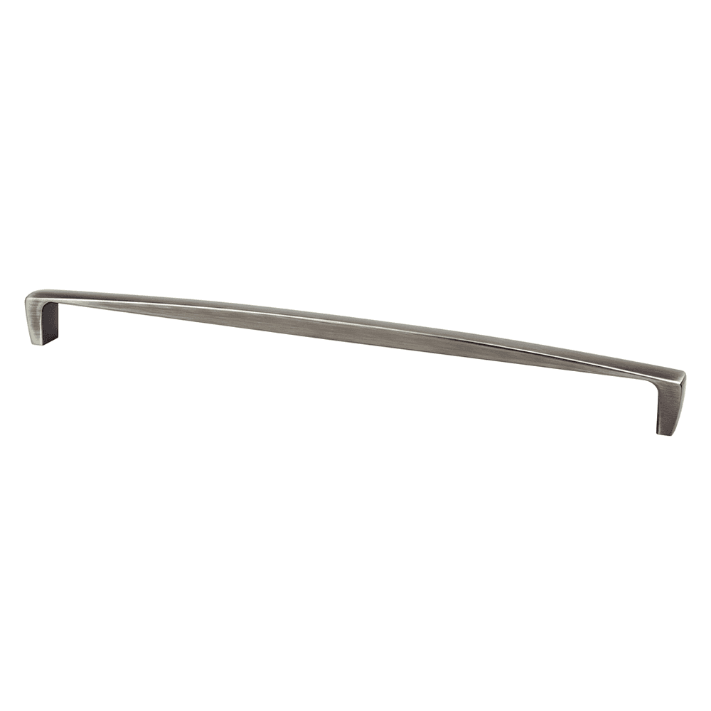 18" Aspire Appliance Pull, Brushed Tin - Sleek decorative hardware for transitional homes