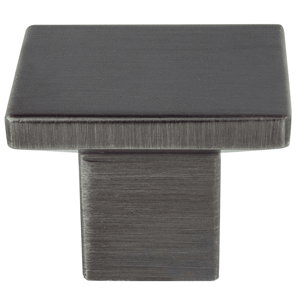 Close-up of 1-3/16" Elevate Square Knob in Graphite Finish