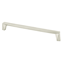 Berenson Hardware 224mm Swagger Decorative Bar Pull in Brushed Nickel on cabinet doors