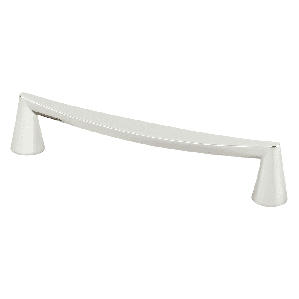 Berenson Hardware 160mm Domestic Bliss Handle Pull, Polished Nickel - Angle View