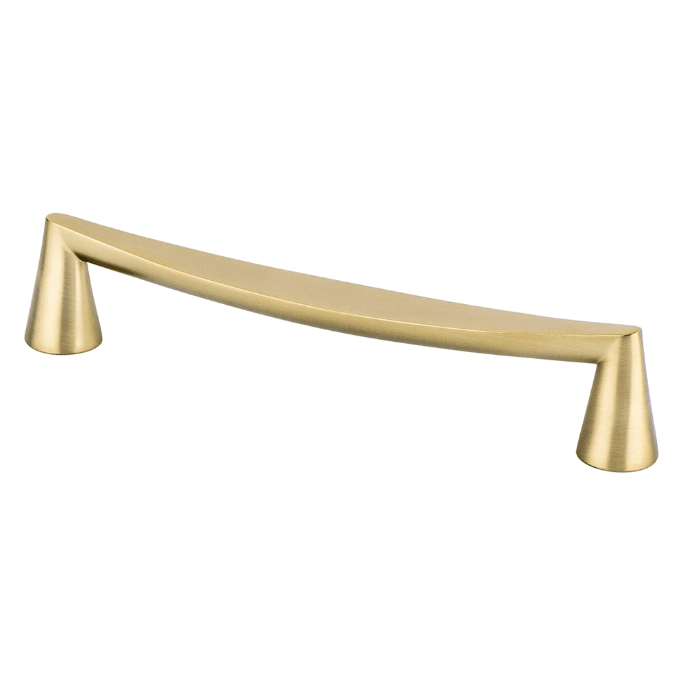 Berenson Hardware 160mm Domestic Bliss Handle Pull in Modern Brushed Gold - Front View