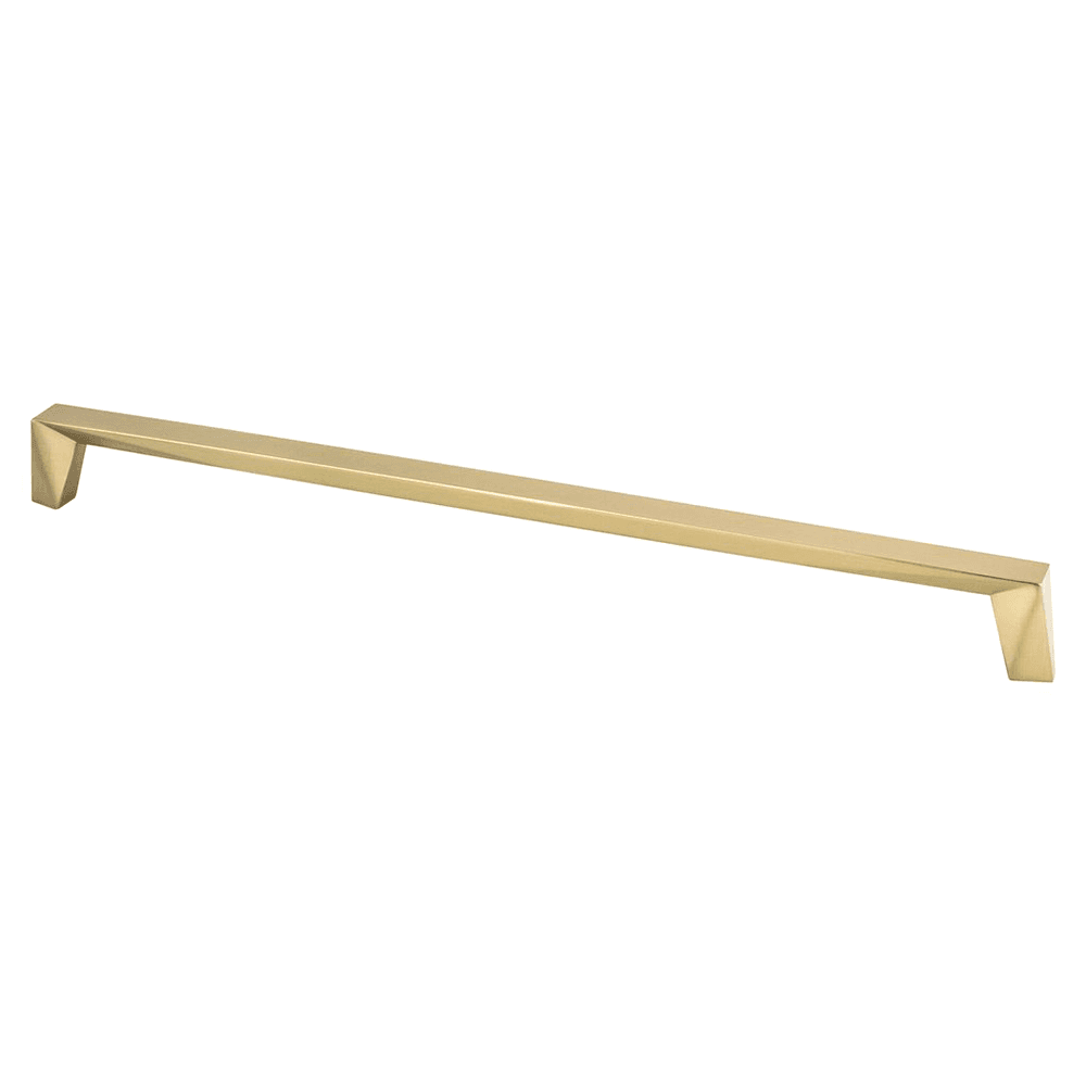 320mm Swagger Decorative Bar Pull in Modern Brushed Gold finish with sleek lines and angular design elements.