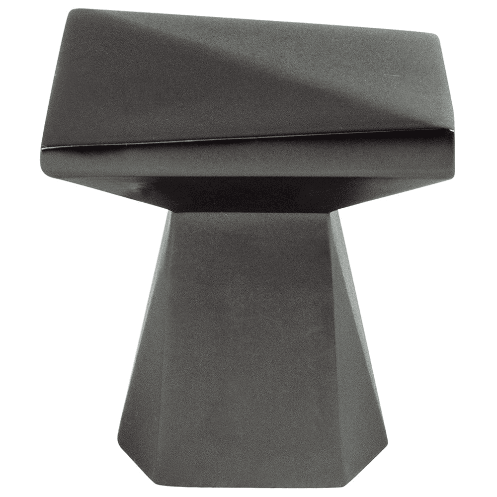 Berenson Hardware 1-3/16" Swagger Square Knob in Slate - Structured style with geometric details for modern design.