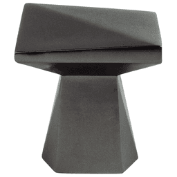 Berenson Hardware 1-3/16" Swagger Square Knob in Slate - Structured style with geometric details for modern design.