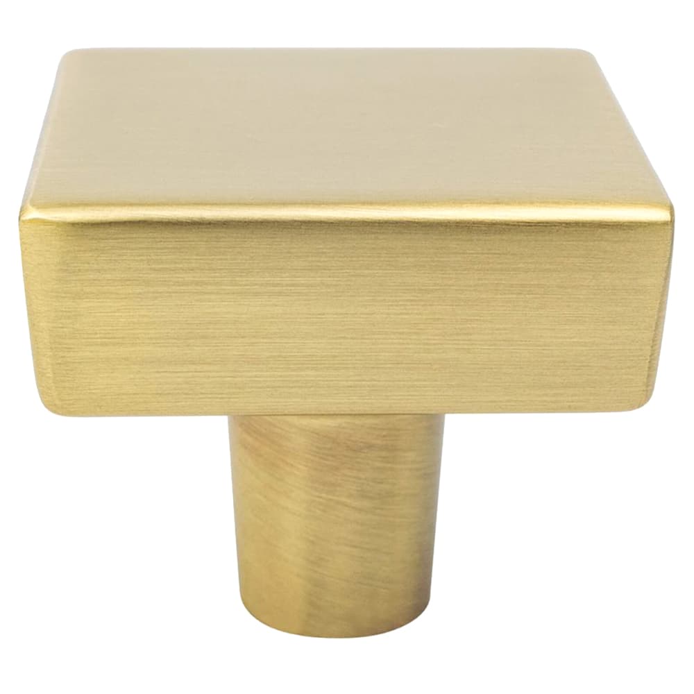 1-3/8" Brookridge Square Knob, Modern Brushed Gold - Main Image