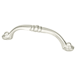 Brushed Nickel Euro Traditions Rounded End Pull by Berenson Hardware - 96mm size.