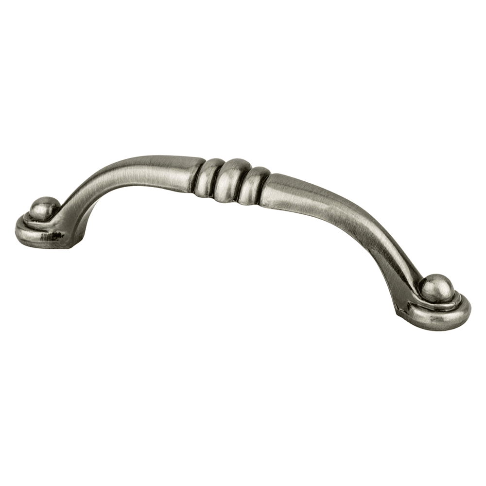 96mm Euro Traditions Rounded End Pull in Brushed Black Nickel finish