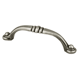 96mm Euro Traditions Rounded End Pull in Brushed Black Nickel finish