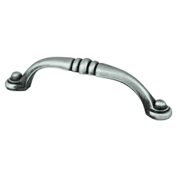 Berenson Hardware Euro Traditions 96mm Rounded End Pull in Brushed Antique Pewter