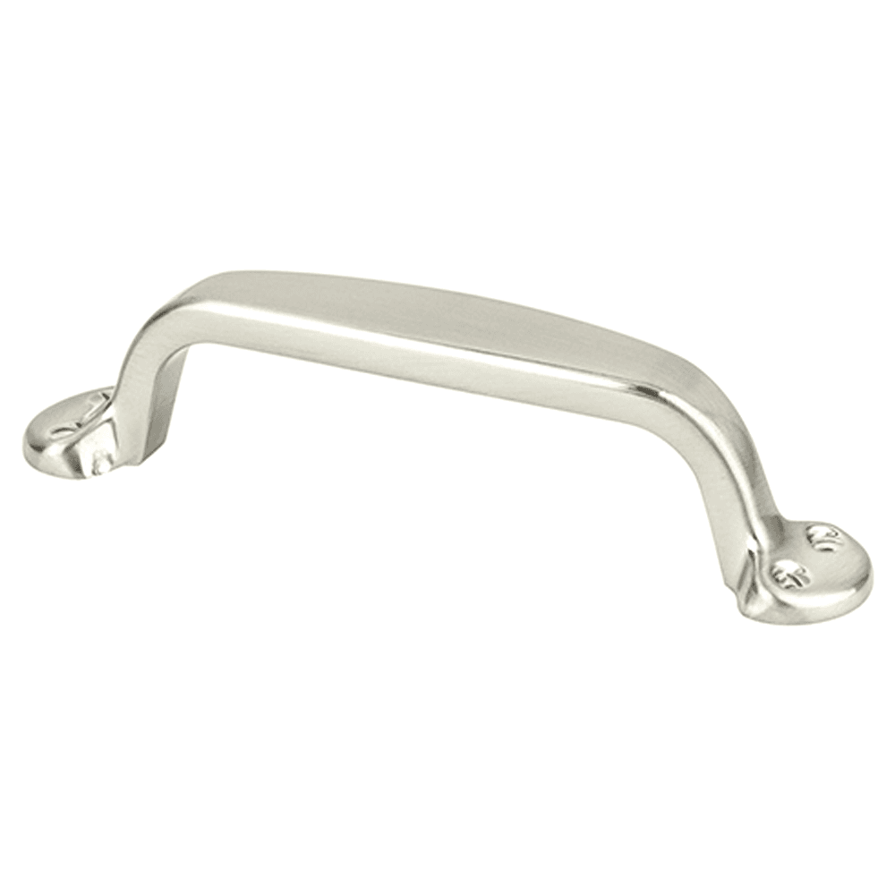 Brushed nickel Andante rounded end pull, 96mm size, Berenson Hardware