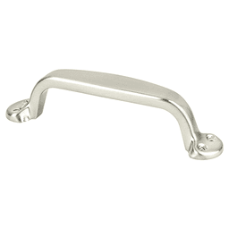 Brushed nickel Andante rounded end pull, 96mm size, Berenson Hardware