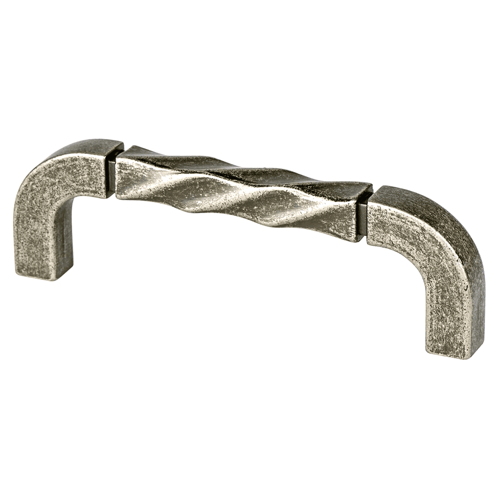 Berenson Hardware 96mm Rhapsody Handle Pull in Weathered Nickel - Front View