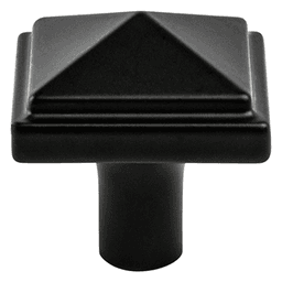 Weathered Nickel Rhapsody Square Knob by Berenson Hardware on Wood Cabinet