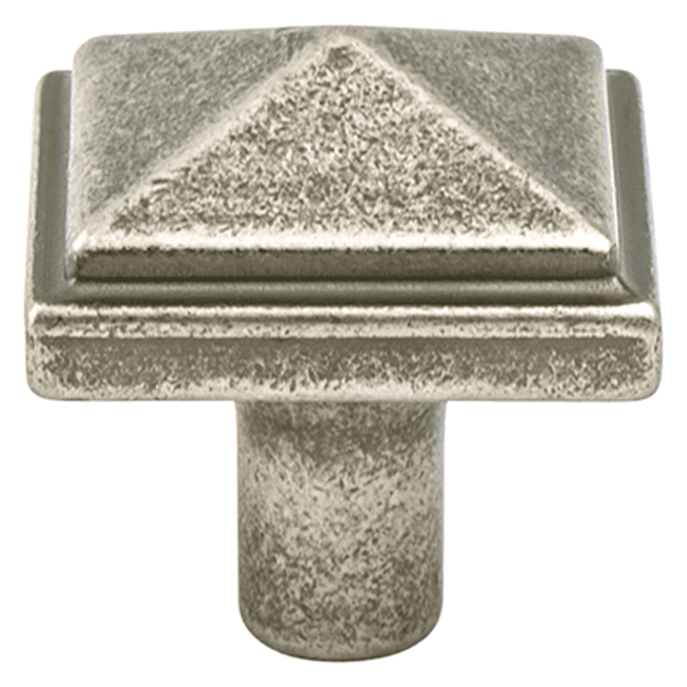 Berenson Hardware 1-3/16" Rhapsody Square Knob in Weathered Nickel on Cabinet Door