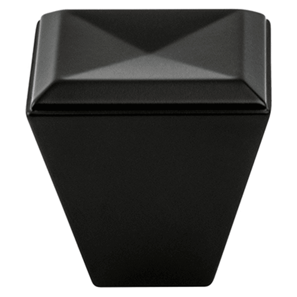 Berenson Hardware 1-1/8" Matte Black Square Knob with Connection Design