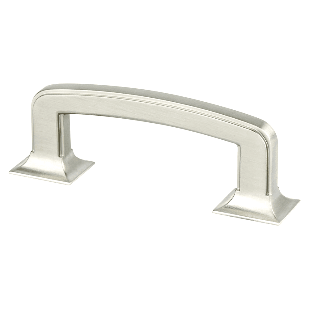 Berenson Hardware 3" Hearthstone Handle Pull, Brushed Nickel - Front View
